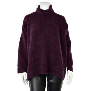 Eskandar Heavy Cashmere/Merino Wool Turtleneck Sweater in Plum Multi sz O/S
